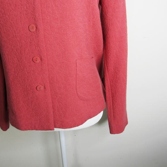 EILEEN FISHER Dark Coral Wool, Blazer SZ S - Picture 7 of 9